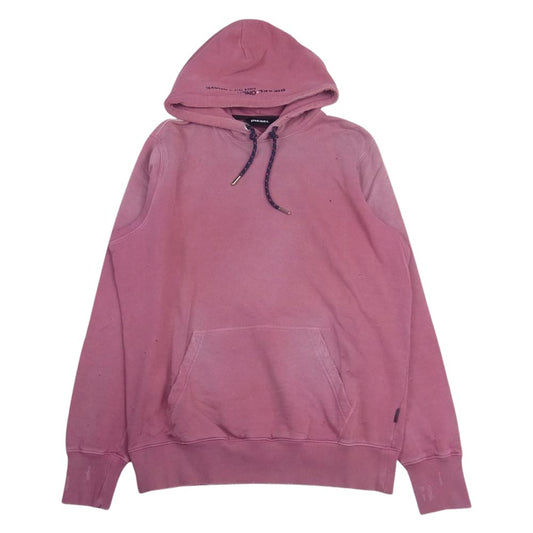 DIESEL ディーゼル ダメージ加工 プルオーバー スウェット パーカー ピンク系 S【中古】