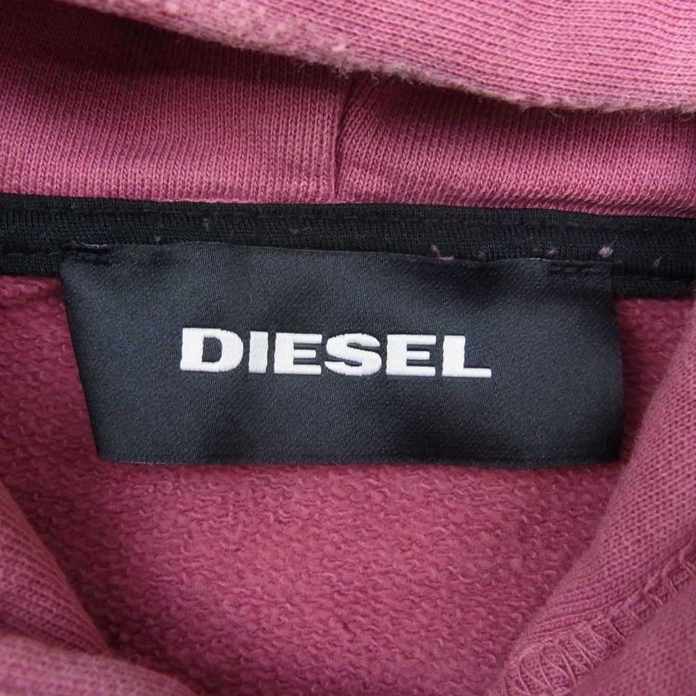 DIESEL ディーゼル ダメージ加工 プルオーバー スウェット パーカー ピンク系 S【中古】