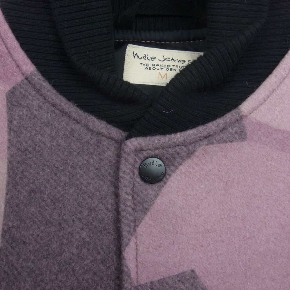 Nudie Jeans ヌーディージーンズ BENGAN WOOL FLEECE CAMO ベンガン ウール ジャケット スタジャン ピンク系 M【中古】