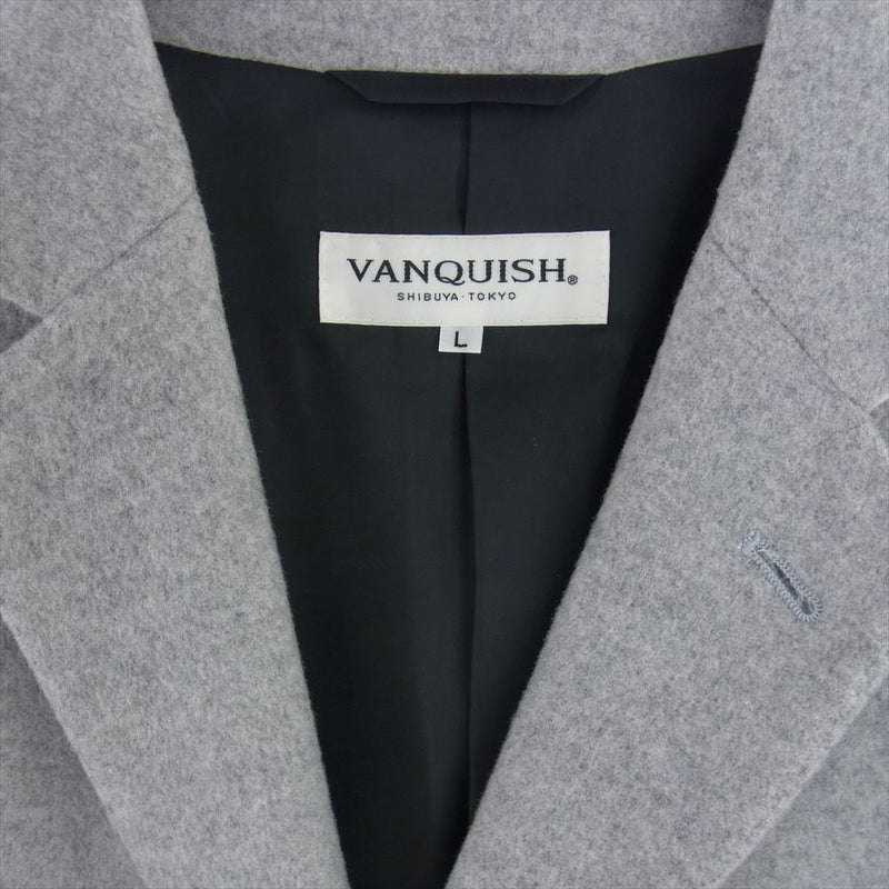 VANQUISH ヴァンキッシュ VJJ6071 カシミヤ混 チェスター コート グレー系 L【中古】