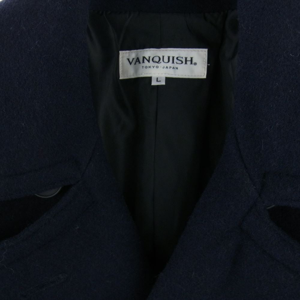 VANQUISH ヴァンキッシュ VJJ6054 メルトン ロング Pコート ネイビー系 L【中古】