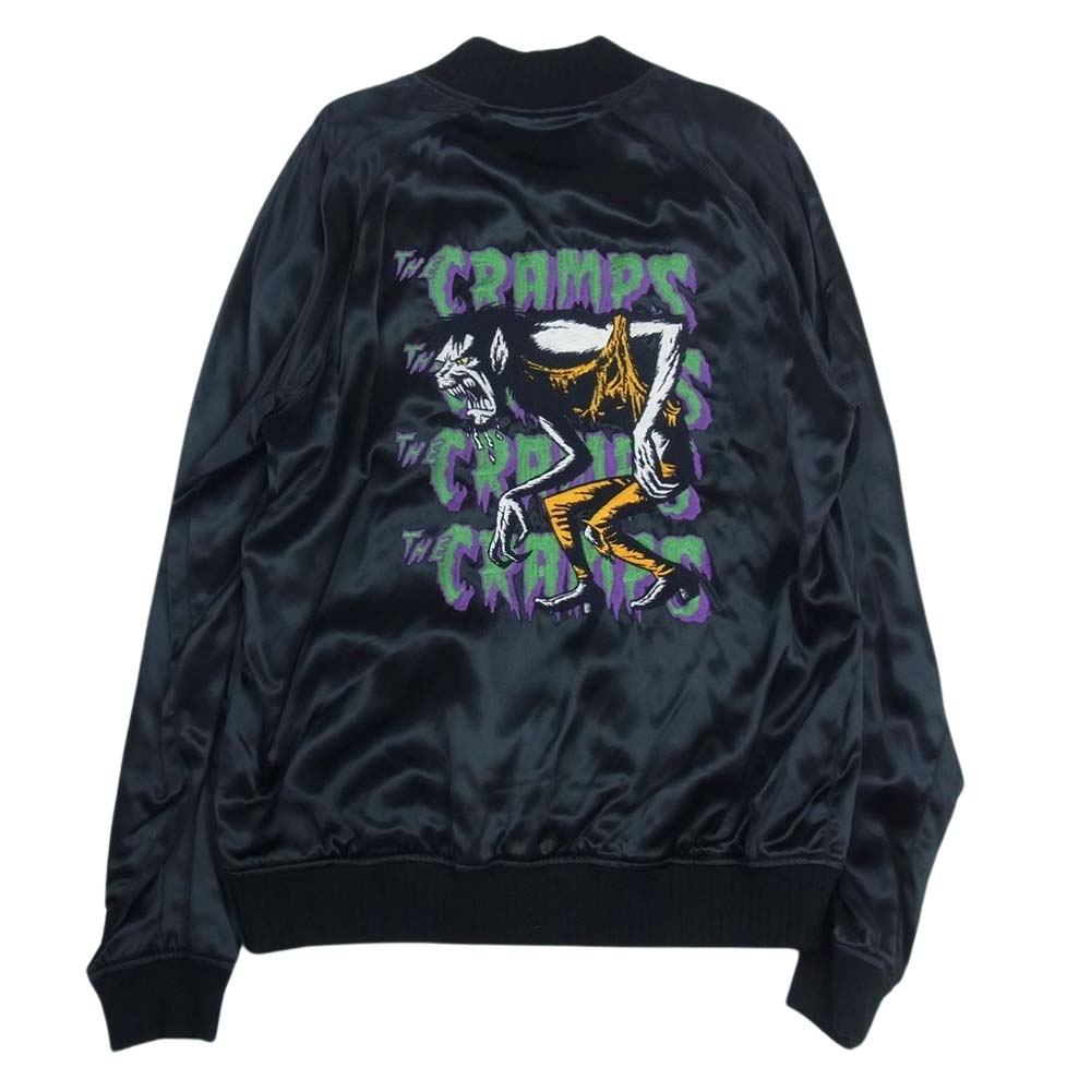 HYSTERIC GLAMOUR ヒステリックグラマー 02191AB09 CPAMPS クランプス スカジャン サテン ジャケット ブラック系 L【中古】