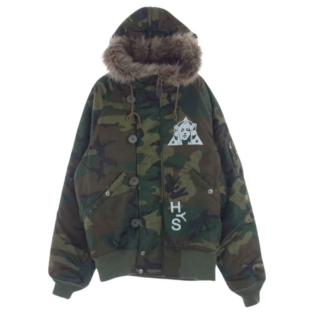 HYSTERIC GLAMOUR ヒステリックグラマー 02193AB08 TRIANGLE WOMAN N-2B プリマロフト ミリタリー ジャケット L【中古】