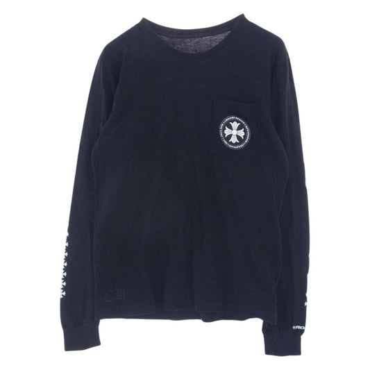 CHROME HEARTS クロムハーツ（原本無） CH L/S サークル CHプラス クロス ロゴプリント 長袖 Tシャツ ブラック系 M【中古】