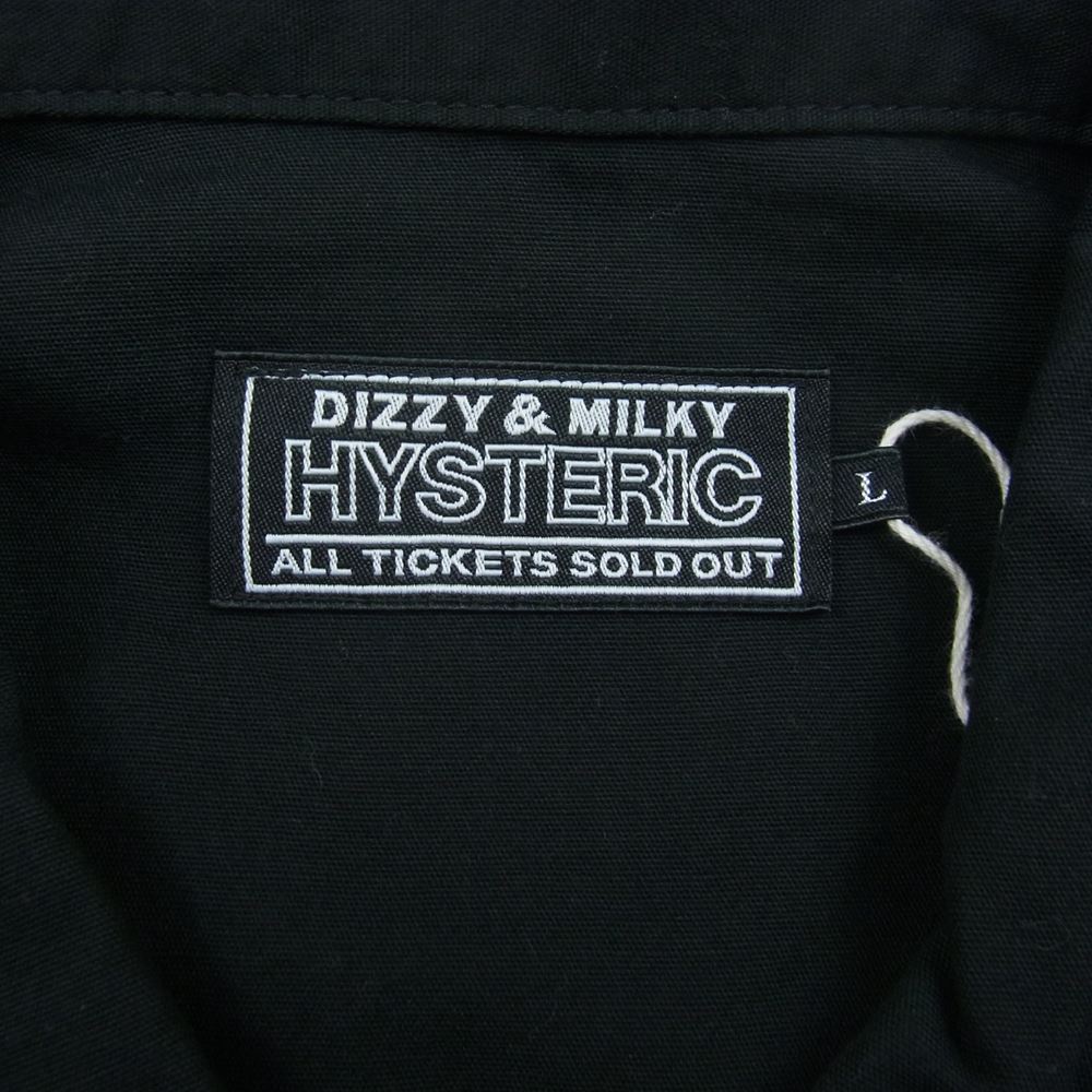 HYSTERIC GLAMOUR ヒステリックグラマー 23AW 02233AH08 AMPLIFIED刺繍 ユーティリティ ミリタリー 長袖 シャツ ブラック系 L【新古品】【未使用】【中古】