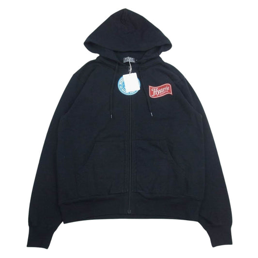 HYSTERIC GLAMOUR ヒステリックグラマー 23AW 02233CF01 MUSIC UP ミュージックアップ フルジップ パーカー ネイビー系 L【新古品】【未使用】【中古】