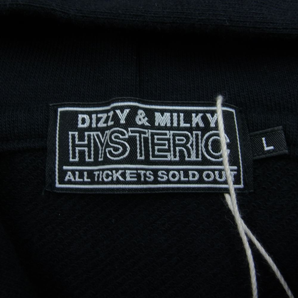 HYSTERIC GLAMOUR ヒステリックグラマー 23AW 02233CF01 MUSIC UP ミュージックアップ フルジップ パーカー ネイビー系 L【新古品】【未使用】【中古】