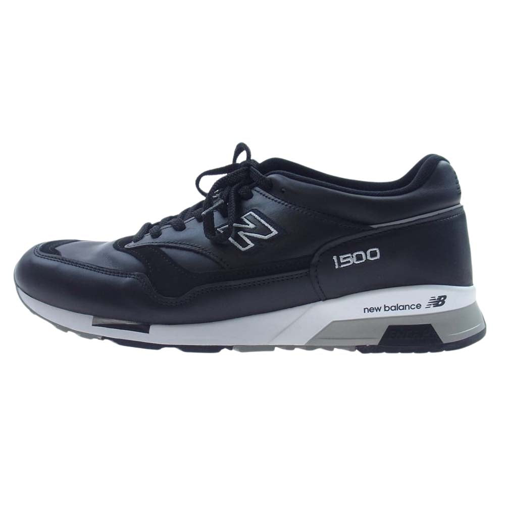NEW BALANCE ニューバランス M1500BK オールレザー ローカット スニーカー ブラック系 30cm【極上美品】【中古】