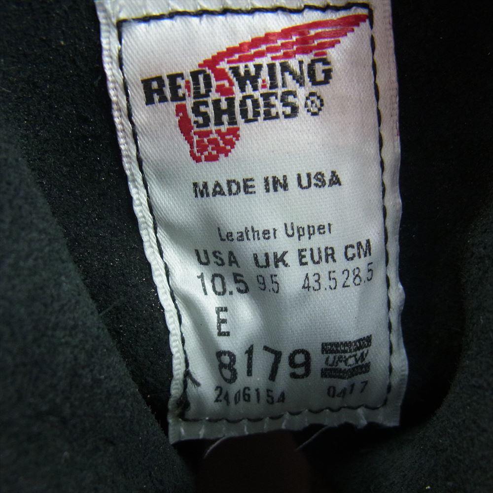 RED WING レッドウィング 8179 CLASSIC MOC クラシック モック ブラック ワーク ブーツ  ブラック系 US10.5【新古品】【未使用】【中古】