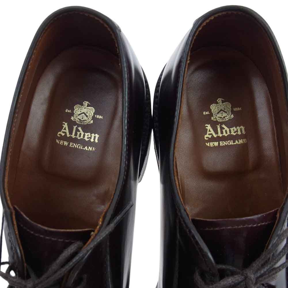 ALDEN オールデン 990 D プレーントゥ コードバン レザー シューズ バーガンディ ダークブラウン系 10D【中古】