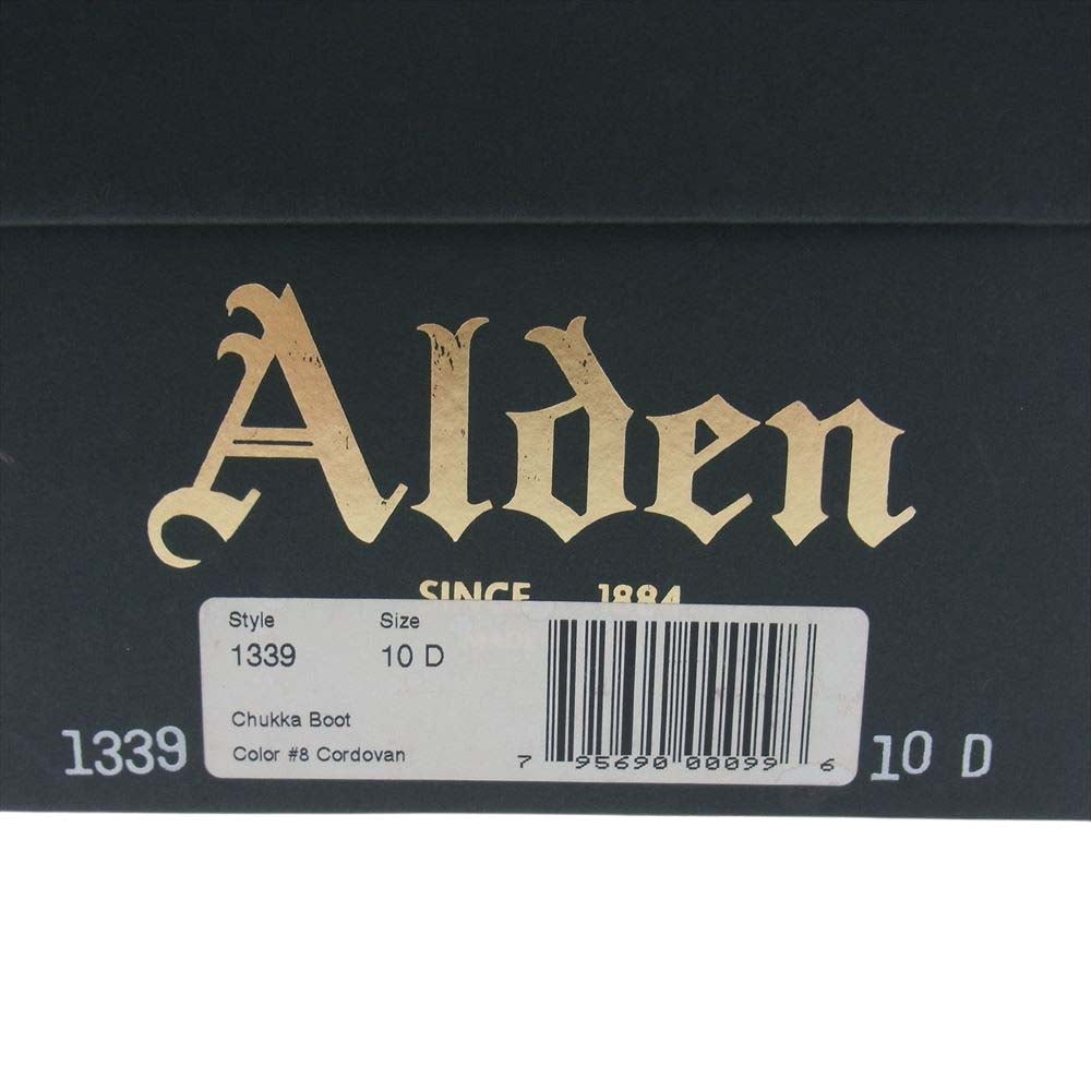 ALDEN オールデン CHUKKA BOOTS CORDOVAN 1339 D チャッカ ブーツ コードバン バーガンディー ダークブラウン系 10D【極上美品】【中古】