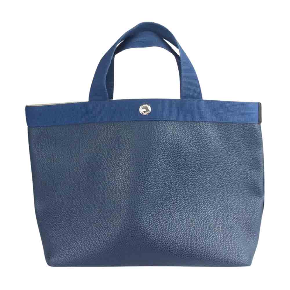 Herve Chapelier エルベ・シャプリエ 707GP リュクス 舟型 コーテッドキャンバス トートバッグ M ネイビー×ネイビー  ネイビー系【中古】