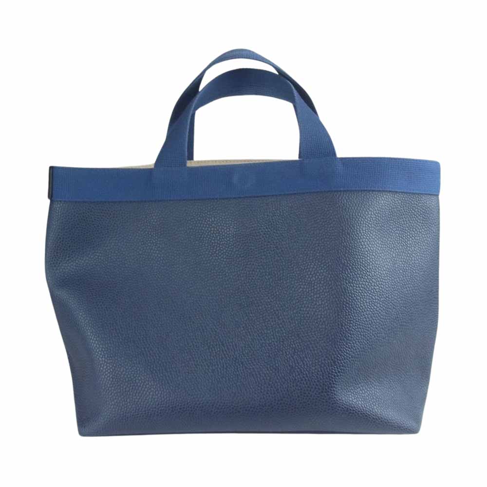 Herve Chapelier エルベ・シャプリエ 707GP リュクス 舟型 コーテッドキャンバス トートバッグ M ネイビー×ネイビー  ネイビー系【中古】