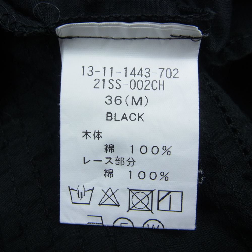BEAMS BOY ビームスボーイ 21SS-002CH 13-11-1443-702 TORI-TO トリト別注 チャイナボタン チャイニーズ ギャザー シャツ ブラック系 M【中古】