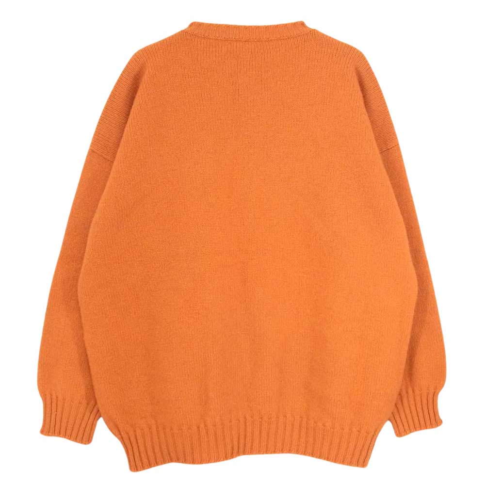 ジャミーソンズ シェットランド製 ウール クルーネック カーディガン オレンジ系 L【中古】