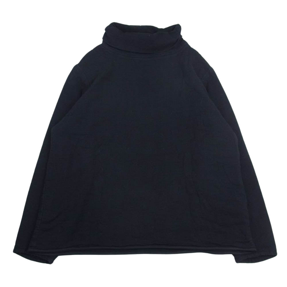 PORTER CLASSIC ポータークラシック SASHIKO STRETCH BEATNIK TURTLENECK FLEECE LINING 刺子 サシコストレッチ ビートニク フリースライニング タートルネック カットソー ブラック系 XS【中古】
