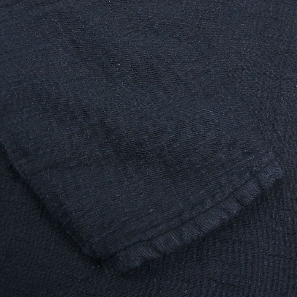 PORTER CLASSIC ポータークラシック SASHIKO STRETCH BEATNIK TURTLENECK FLEECE LINING 刺子 サシコストレッチ ビートニク フリースライニング タートルネック カットソー ブラック系 XS【中古】