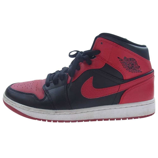 NIKE ナイキ 554724-074 AIR JORDAN 1 MID ジョーダン 1 ミッド スニーカー ブラック系 レッド系 28cm【中古】