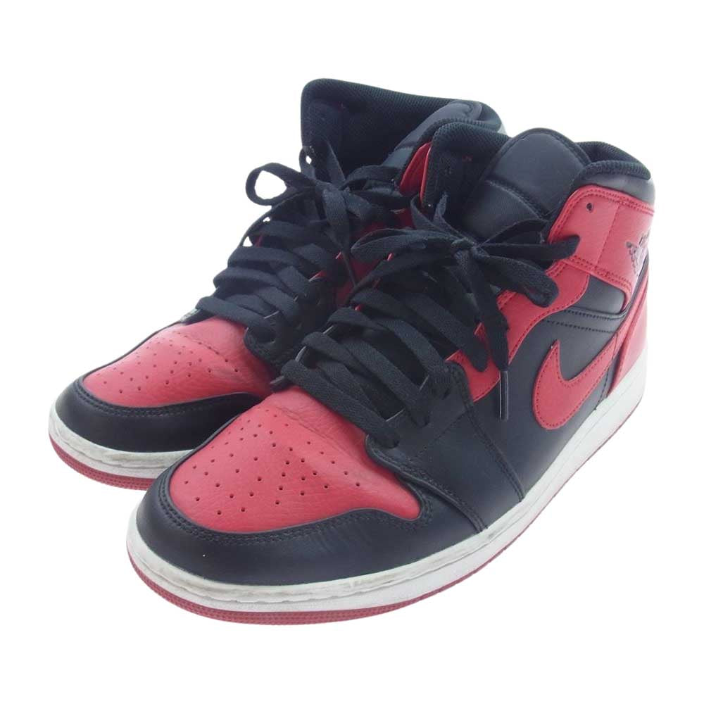 NIKE ナイキ 554724-074 AIR JORDAN 1 MID ジョーダン 1 ミッド スニーカー ブラック系 レッド系 28cm【中古】