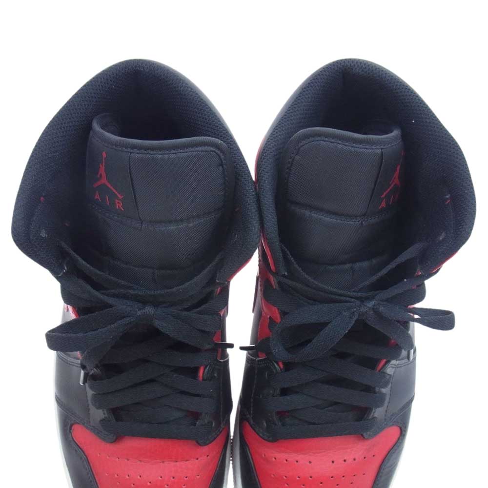 NIKE ナイキ 554724-074 AIR JORDAN 1 MID ジョーダン 1 ミッド スニーカー ブラック系 レッド系 28cm【中古】