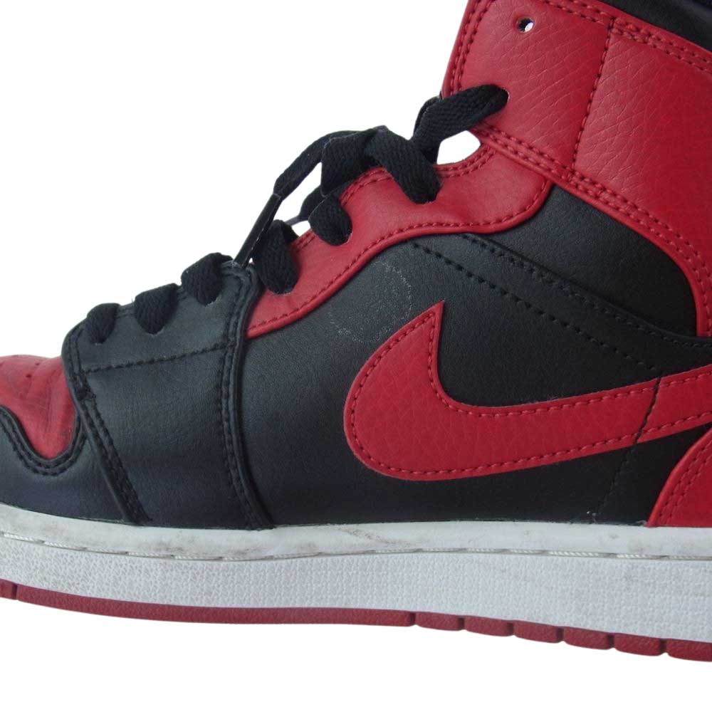 NIKE ナイキ 554724-074 AIR JORDAN 1 MID ジョーダン 1 ミッド スニーカー ブラック系 レッド系 28cm【中古】