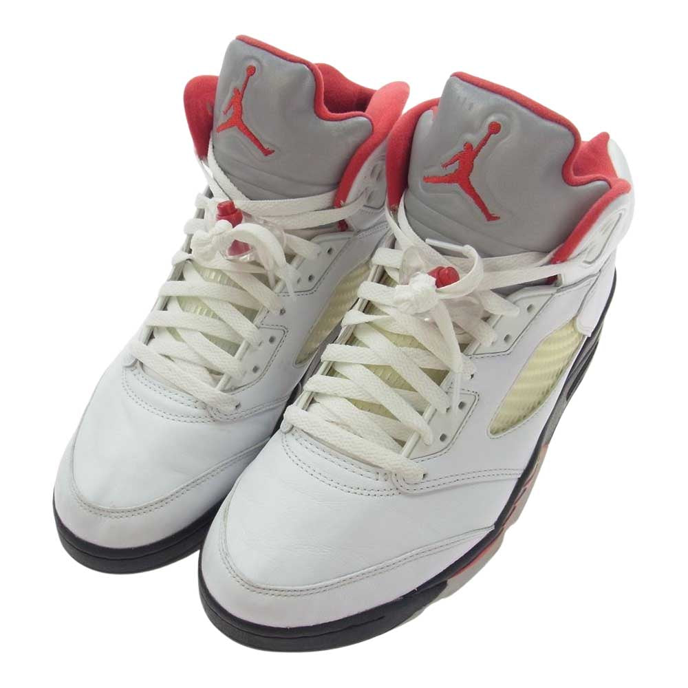 NIKE ナイキ DA1911-102 AIR JORDAN 5 RETRO エアジョーダン 5 レトロ ホワイトファイアレッド-ブラック スニーカー ホワイト系 28cm【中古】