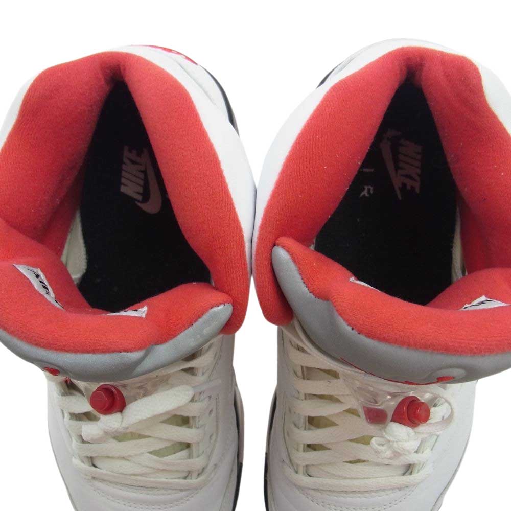 NIKE ナイキ DA1911-102 AIR JORDAN 5 RETRO エアジョーダン 5 レトロ ホワイトファイアレッド-ブラック スニーカー ホワイト系 28cm【中古】