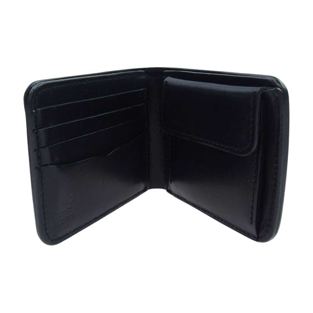 ALZUNI 二つ折り財布 ブラック レザー アルズニ 財布 黒 革 牛革 Alzuni アルズニ 2つ折り財布 クロコ 本革 ブラック - メルカリ