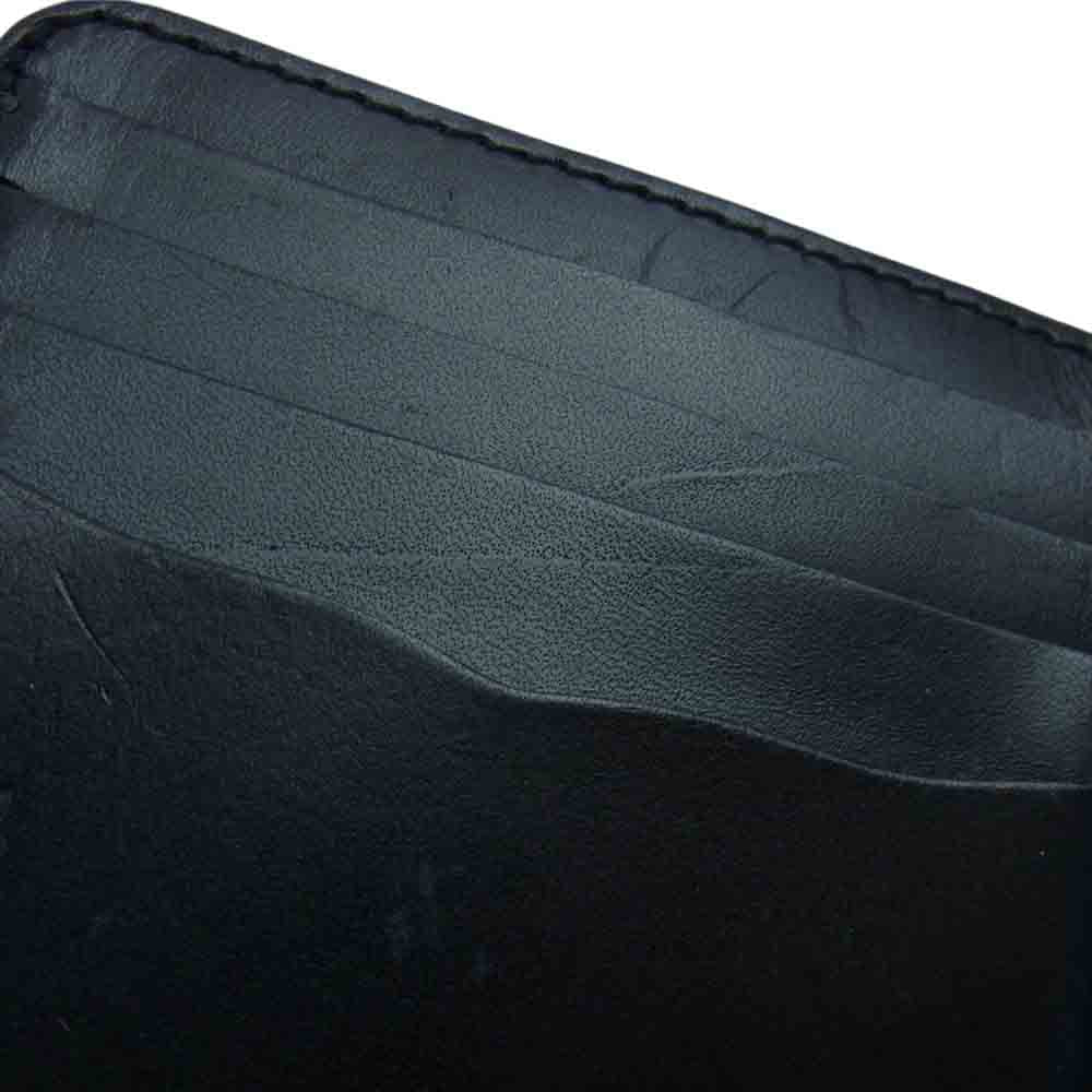 ALZUNI アルズニ shark シャーク レザー 二つ折り 財布 ウォレット ブラック系【中古】