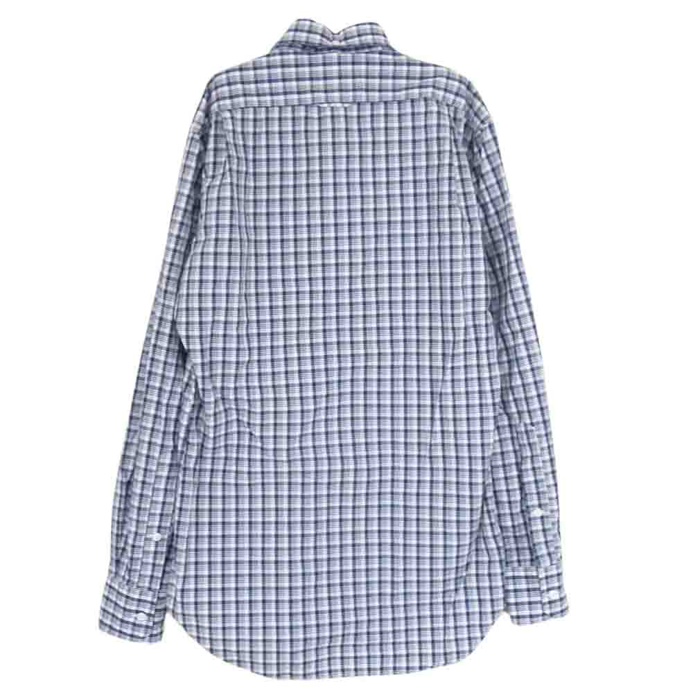 THOM BROWNE トムブラウン 国内正規品 BD オックスフォード ボタンダウン チェック 長袖 シャツ ブルー系 1【中古】