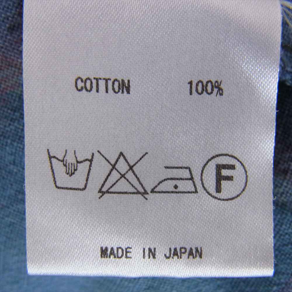 リビルドバイニ－ドルズ Flannel Shirt Ribbon Wide フランネル シャツ リボーン ワイド 再構築 リメイク 長袖シャツ  グリーン系 M【中古】