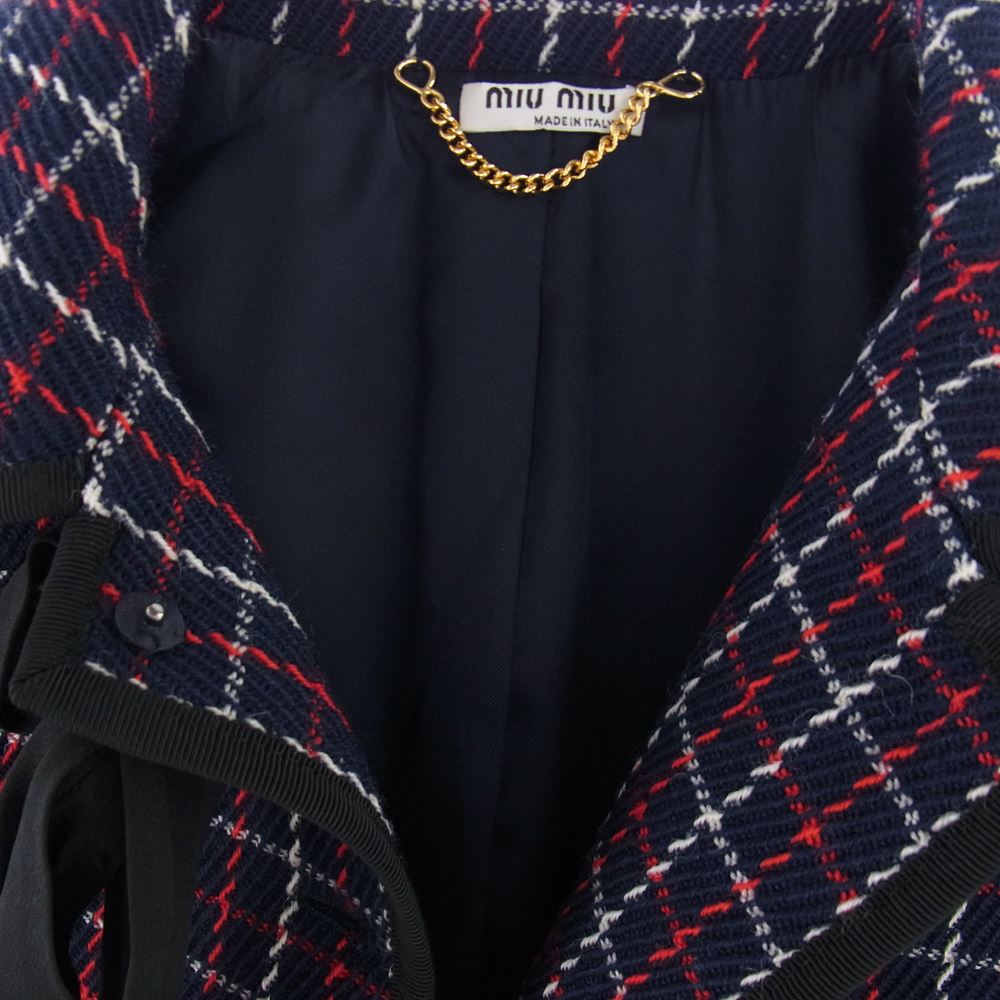 MIUMIU ミュウミュウ 20AW ヴァージンウール チェック ツイード コート
