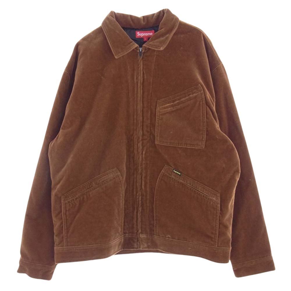 Supreme シュプリーム 20AW Velvet Work Jacket ベルベット ベロア ワーク ジャケット ブラウン系 L【極上美品】【中古】
