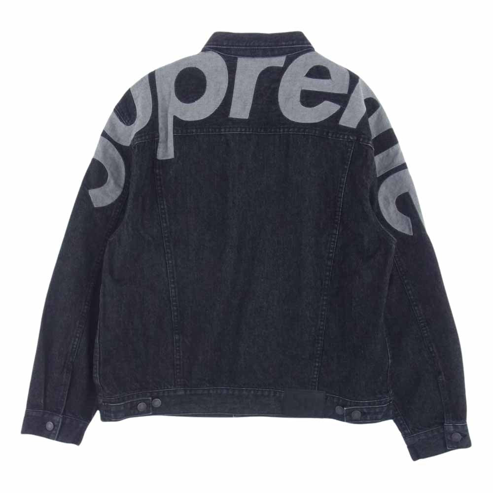 Supreme シュプリーム 22SS Inset Logo Denim Trucker Jacket デニムジャケット ブラック L【新古品】【未使用】【中古】