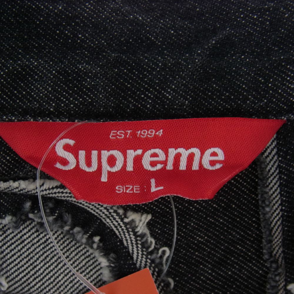 Supreme シュプリーム 22SS Inset Logo Denim Trucker Jacket デニムジャケット ブラック L【新古品】【未使用】【中古】