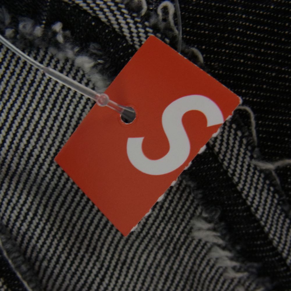 Supreme シュプリーム 22SS Inset Logo Denim Trucker Jacket デニムジャケット ブラック L【新古品】【未使用】【中古】