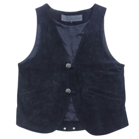 CHROME HEARTS クロムハーツ（原本無） 国内正規品 2B クロスボール ヌバック スエードレザー ベスト ブラック系 M【中古】
