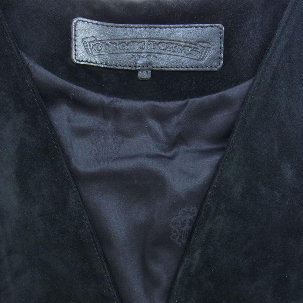 CHROME HEARTS クロムハーツ（原本無） 国内正規品 2B クロスボール ヌバック スエードレザー ベスト ブラック系 M【中古】