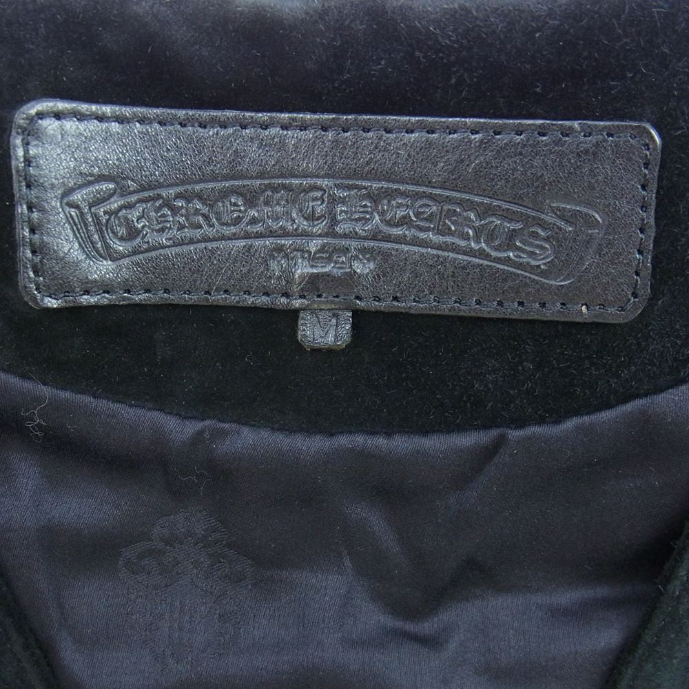 CHROME HEARTS クロムハーツ（原本無） 国内正規品 2B クロスボール ヌバック スエードレザー ベスト ブラック系 M【中古】