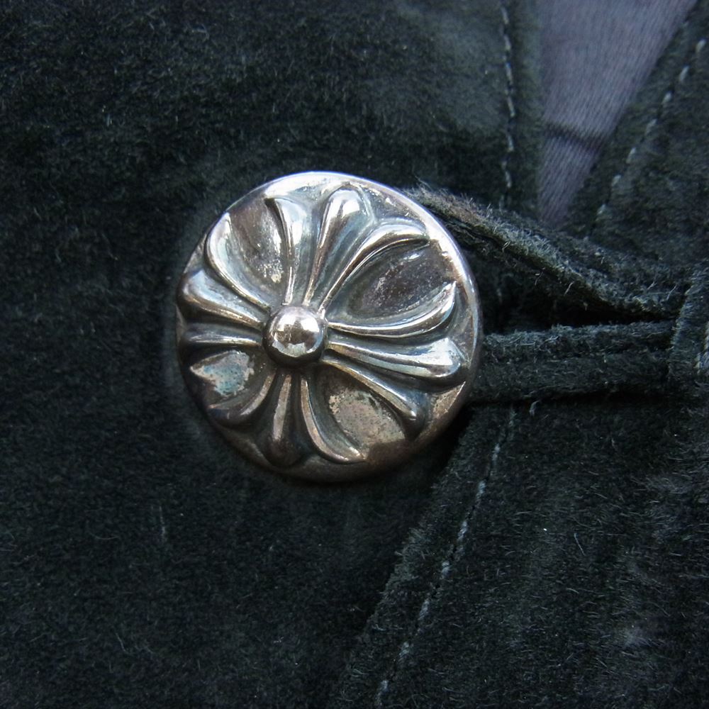 CHROME HEARTS クロムハーツ（原本無） 国内正規品 2B クロスボール ヌバック スエードレザー ベスト ブラック系 M【中古】