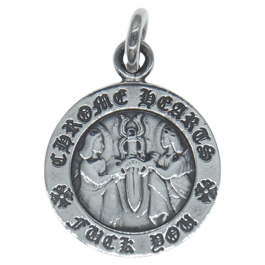 CHROME HEARTS クロムハーツ（原本無） ANGL MDL V1 FK YOU エンジェル メダル チャーム ペンダントトップ シルバー系【中古】