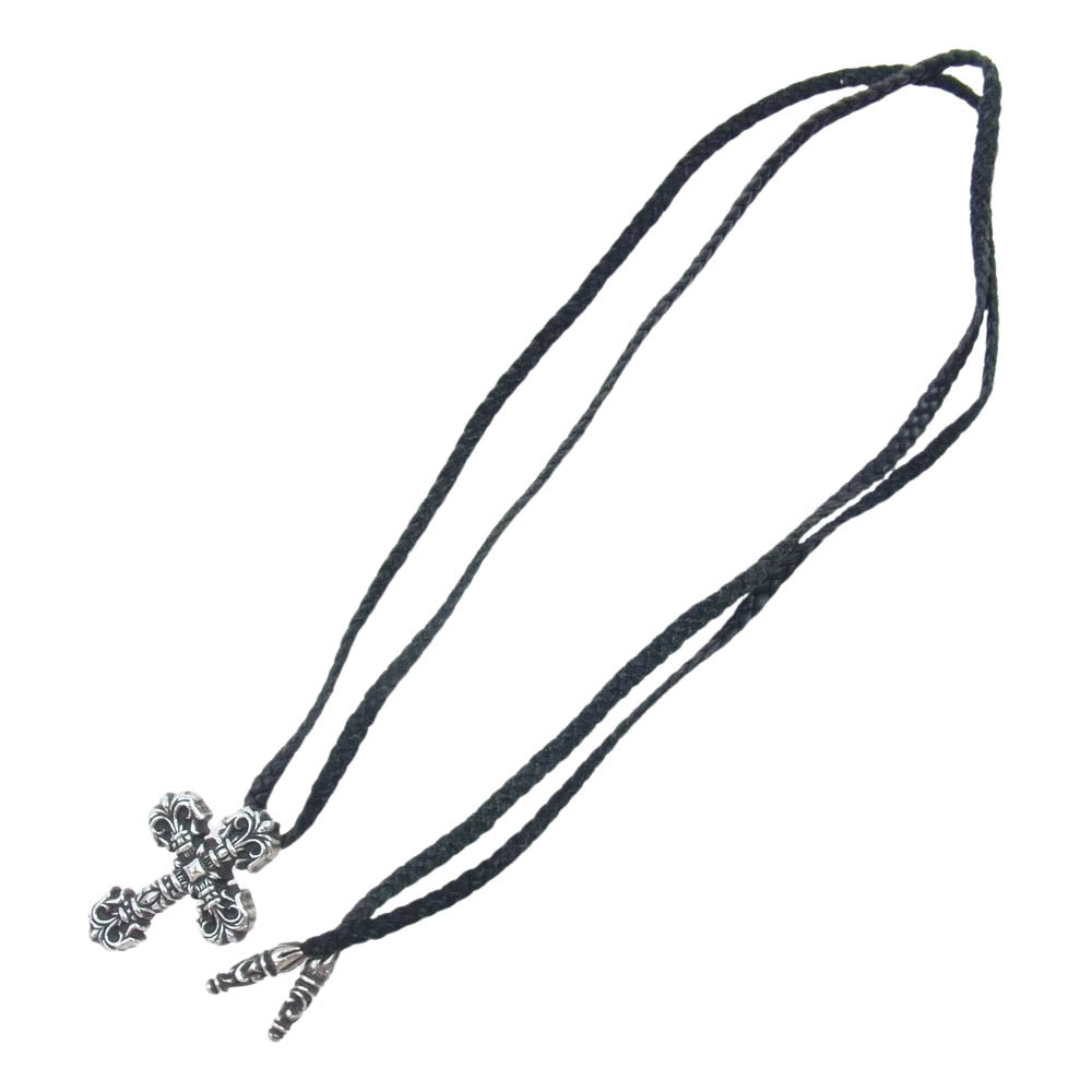 CHROME HEARTS クロムハーツ（原本無） FILIG CROSS-XSM LB フィリグリー クロス XS wレザーブレイド シルバー ペンダント ネックレス シルバー系【中古】