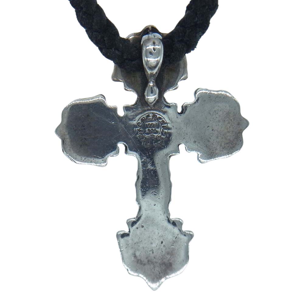 CHROME HEARTS クロムハーツ（原本無） FILIG CROSS-XSM LB フィリグリー クロス XS wレザーブレイド シルバー ペンダント ネックレス シルバー系【中古】