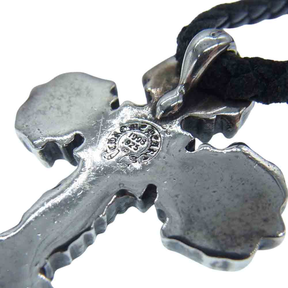 CHROME HEARTS クロムハーツ（原本無） FILIG CROSS-XSM LB フィリグリー クロス XS wレザーブレイド シルバー ペンダント ネックレス シルバー系【中古】