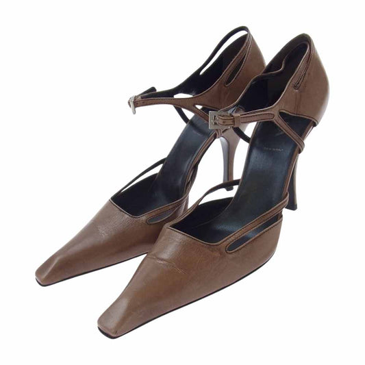 PRADA プラダ ストラップ ハイヒール ブラウン系 38【中古】