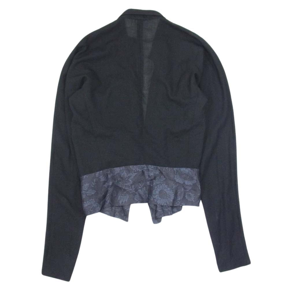 DRIES VAN NOTEN ドリスヴァンノッテン フラワー柄切替 変形 長袖 シャツ ブラック系 42【中古】