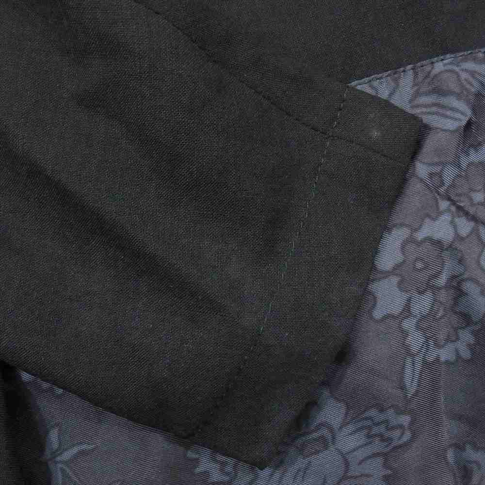 DRIES VAN NOTEN ドリスヴァンノッテン フラワー柄切替 変形 長袖 シャツ ブラック系 42【中古】