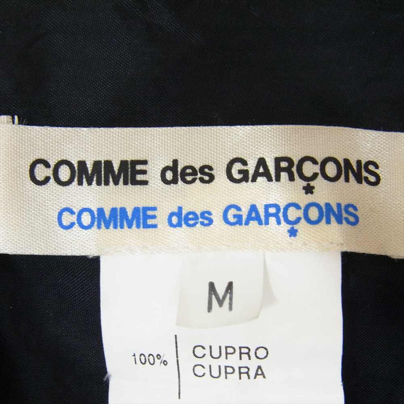 COMME des GARCONS コムデギャルソン S5B049 コムコム フランス製 丸襟 キュプラ 長袖 シャツ ブラック系 M【中古】