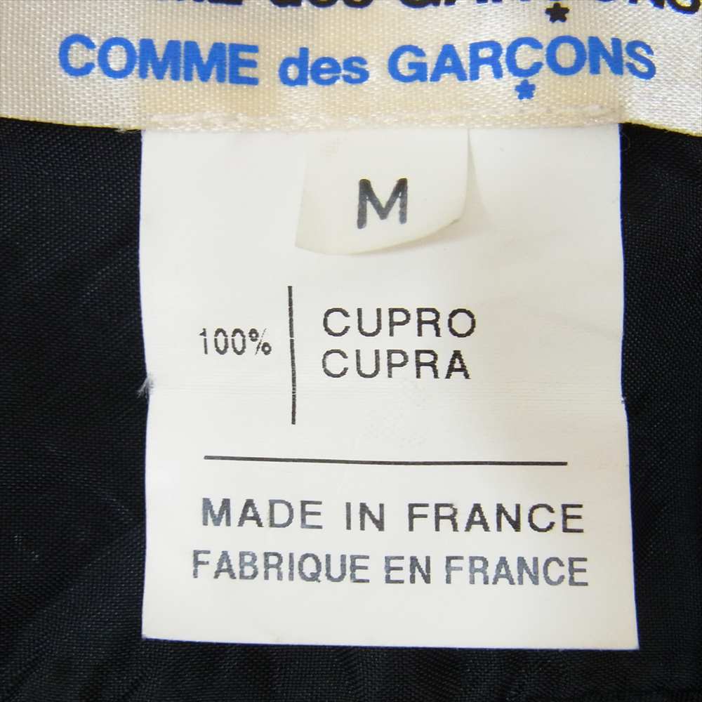 COMME des GARCONS コムデギャルソン S5B049 コムコム フランス製 丸襟 キュプラ 長袖 シャツ ブラック系 M【中古】