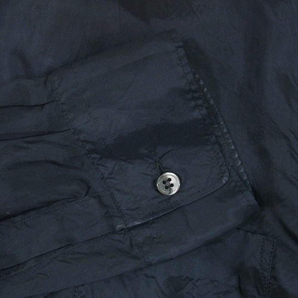 COMME des GARCONS コムデギャルソン S5B049 コムコム フランス製 丸襟 キュプラ 長袖 シャツ ブラック系 M【中古】